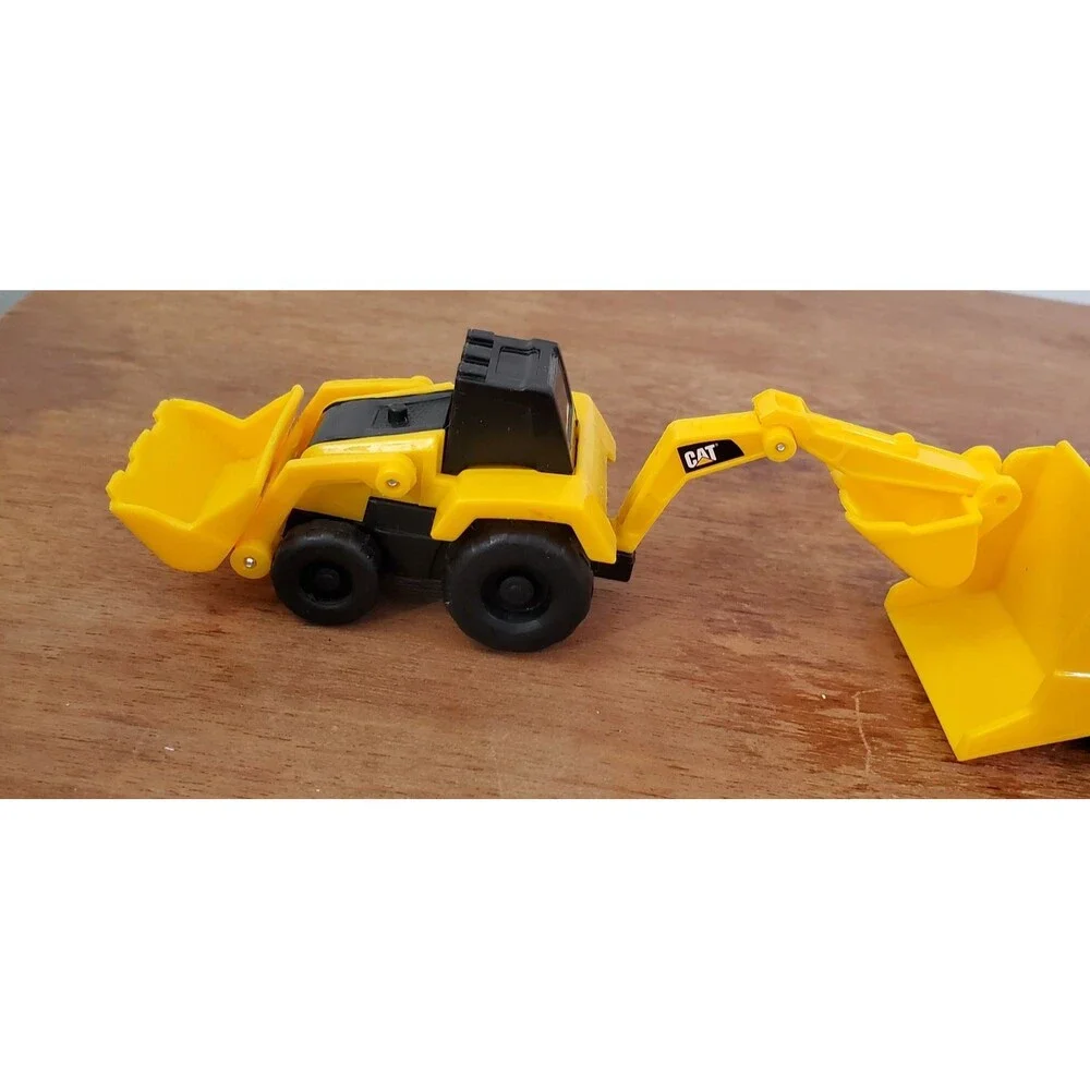 CAT Little Machines Toy Vehicle lot 4 Bulldoser Backhoe Digger Moving Parts 5